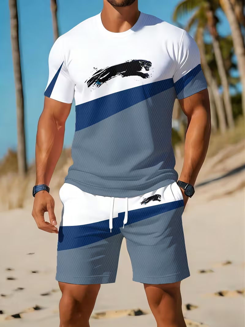 ⏰ Letzter Tag: 50% Rabatt! 🔥-Sportliches Herren Sommer-Set mit T-Shirt & Shorts