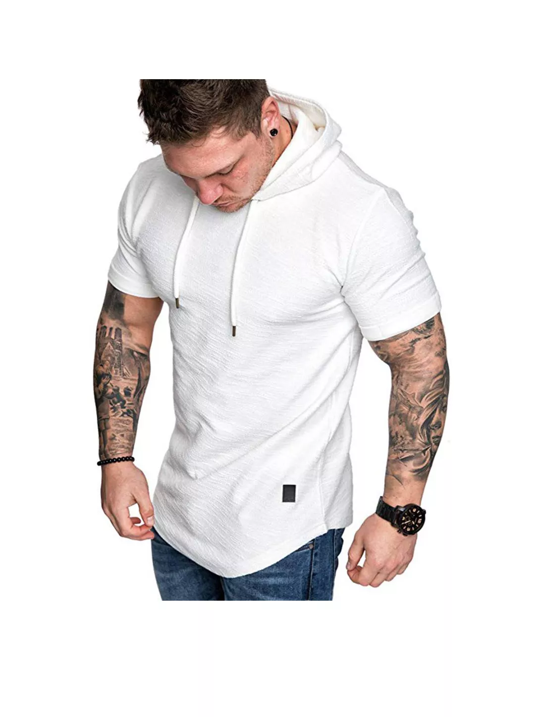 Men's Textured Solid Color High Quality Pullover Hoodies Soft Breathable