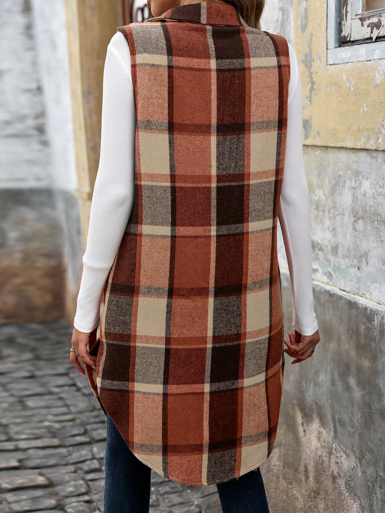 Mendocino Plaid Vest Coat
