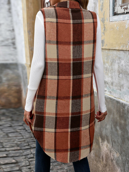 Mendocino Plaid Vest Coat