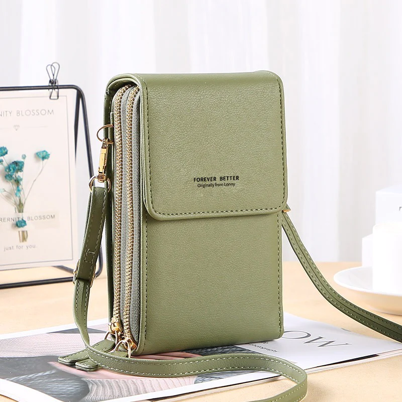 Touch Screen Cell Phone Purse Soft Leather Women's Shoulder Bag