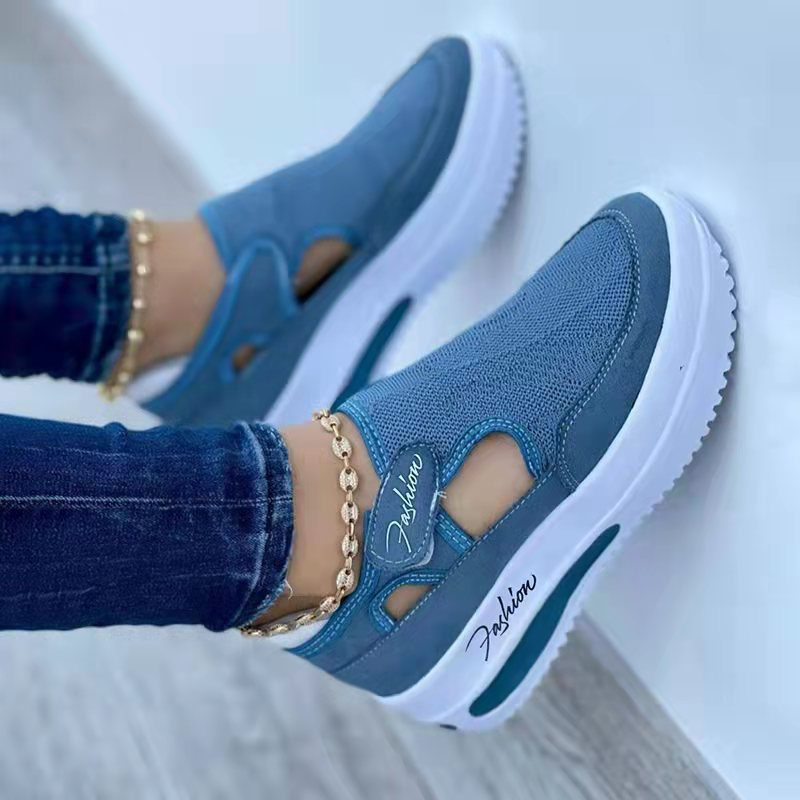 Women's Casual Single Shoes, New Spring/Summer Style, Flat, Flyknit, Breathable esh shoes