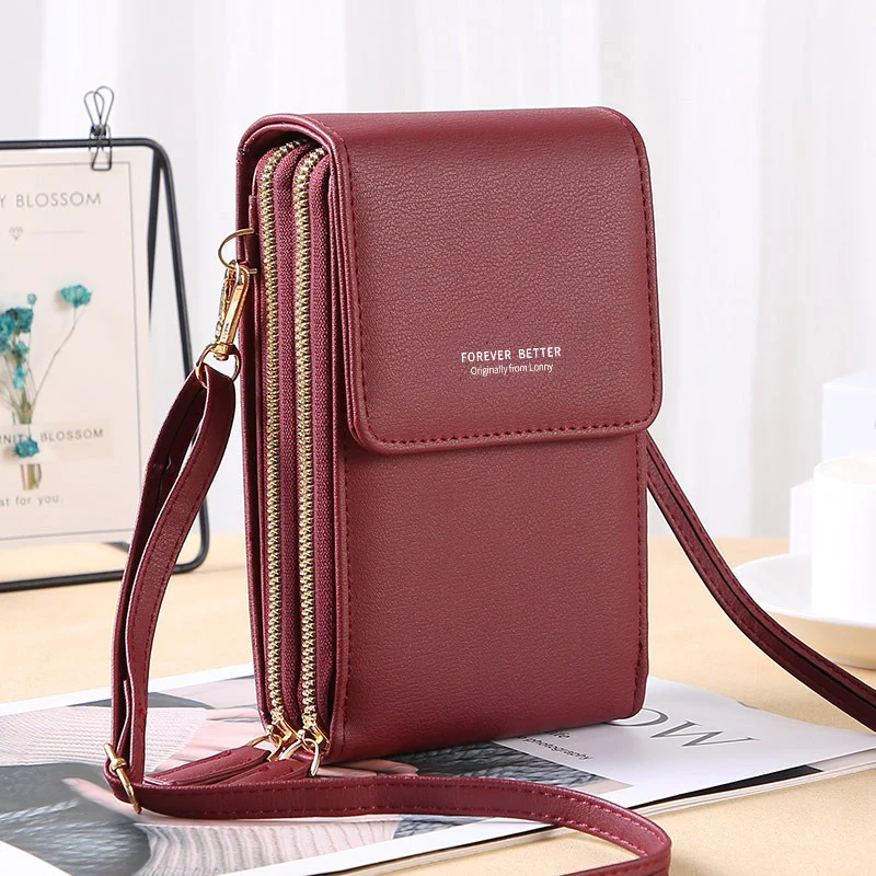 Touch Screen Cell Phone Purse Soft Leather Women's Shoulder Bag