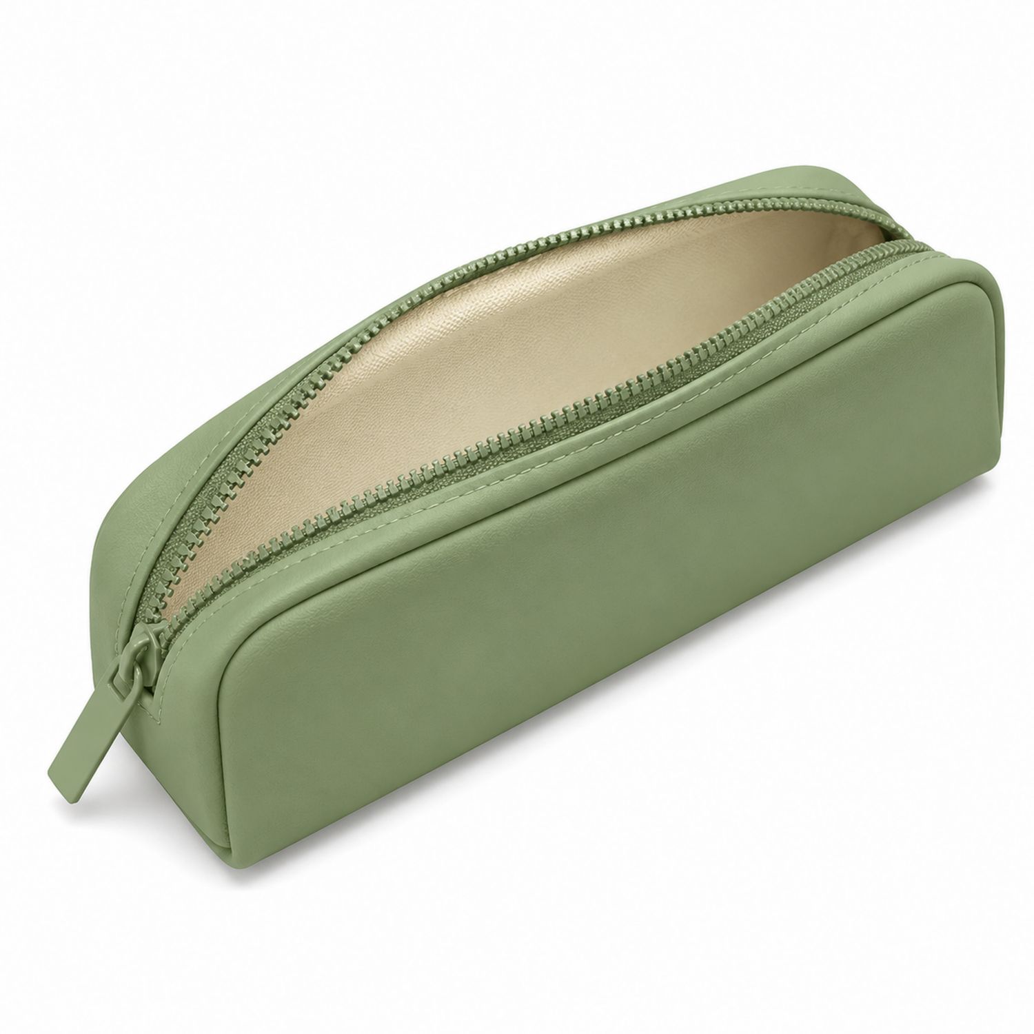 Trousse de rangement rectangulaire vert clair avec fermeture éclair