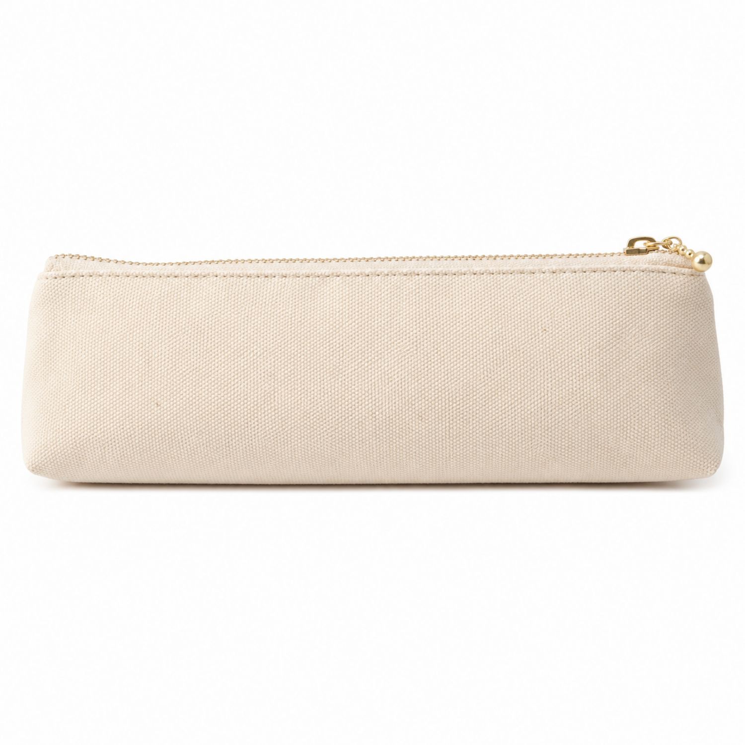 Trousse à crayons beige avec fermeture éclair
