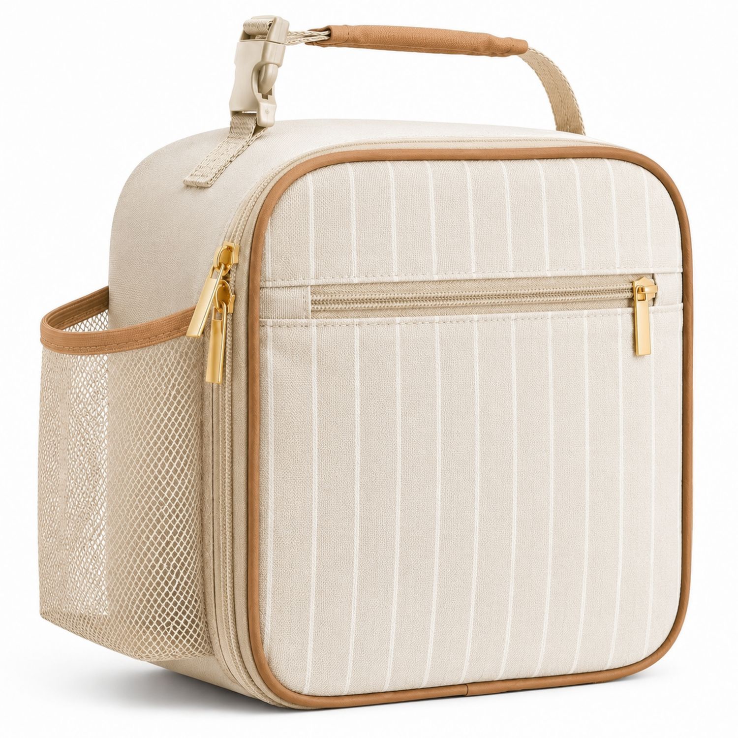Sac Isotherme Beige à Rayures