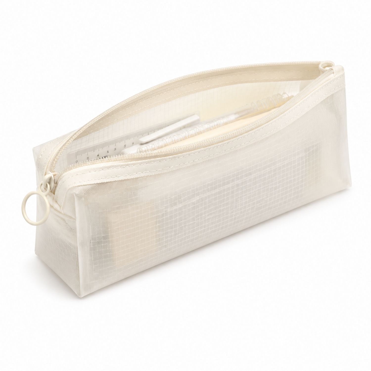 Trousse de rangement translucide blanche