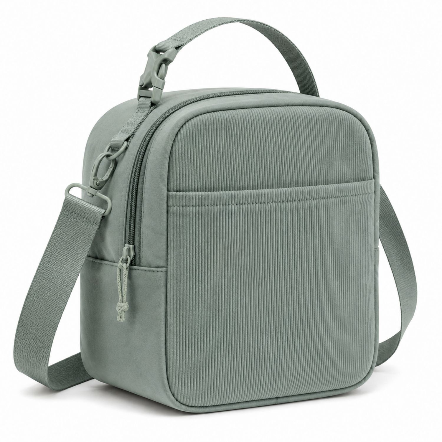 Sac à bandoulière compact vert sauge avec sangle réglable