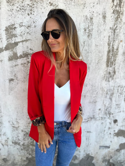 CLEARANCE SALE🔥Leopard Lined Blazer