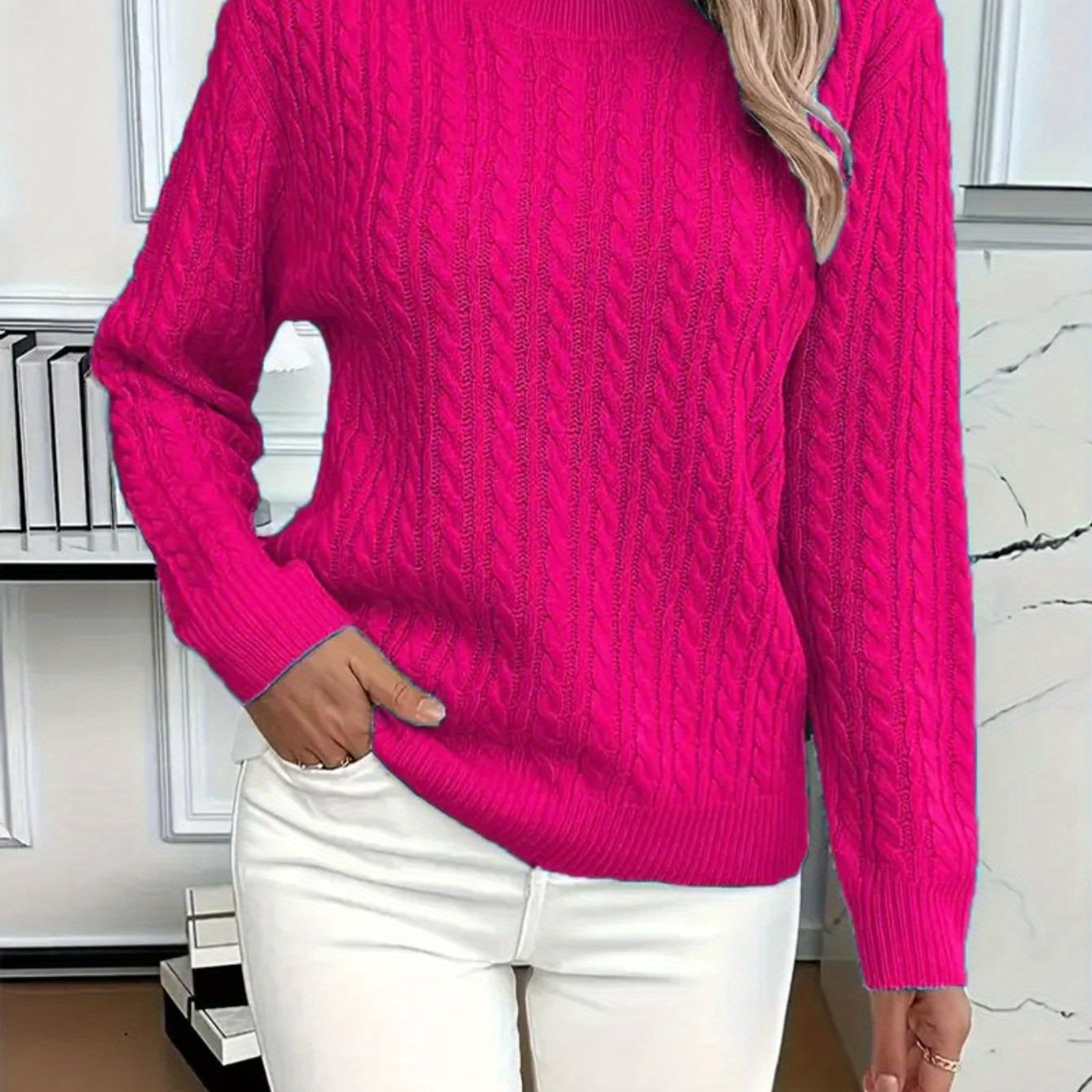 50% OFF Today | Classic Cable Knit Sweater – Loose Fit