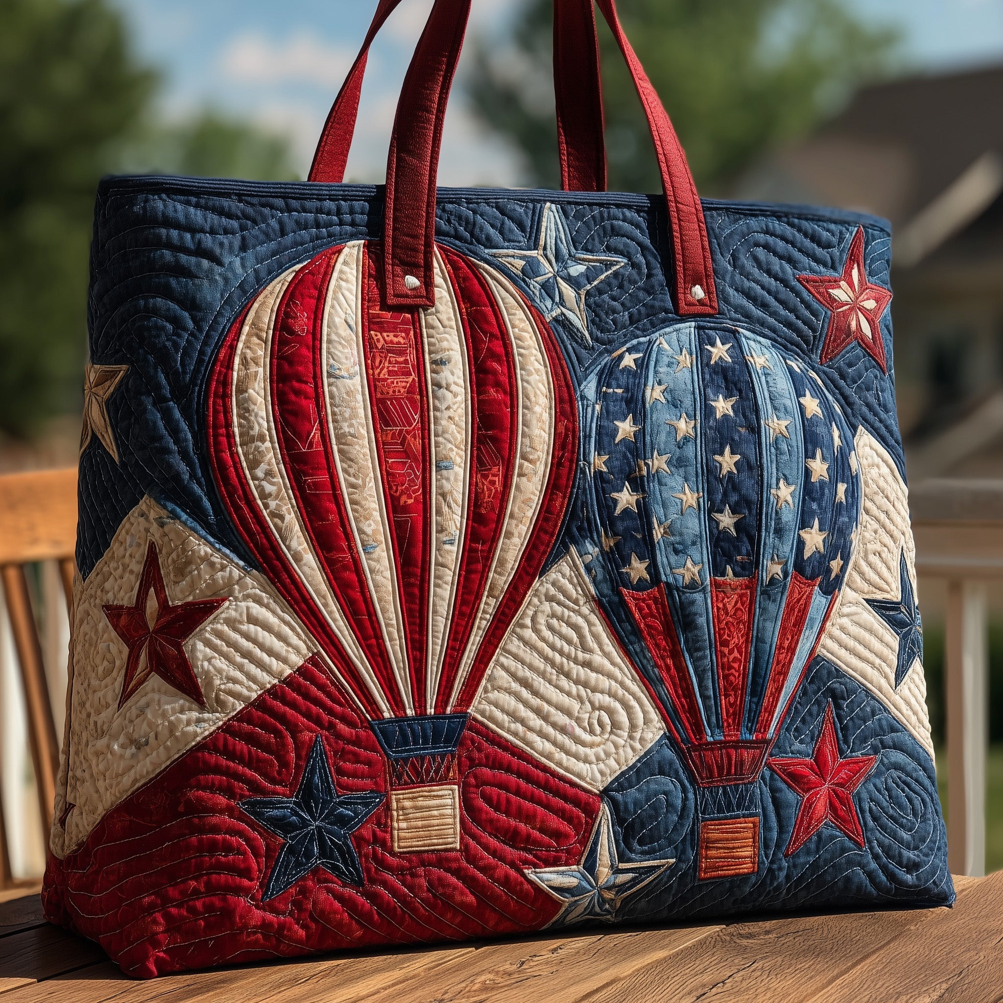 Star-Spangled Journey Quilted Tote Bag GFTOHD8157