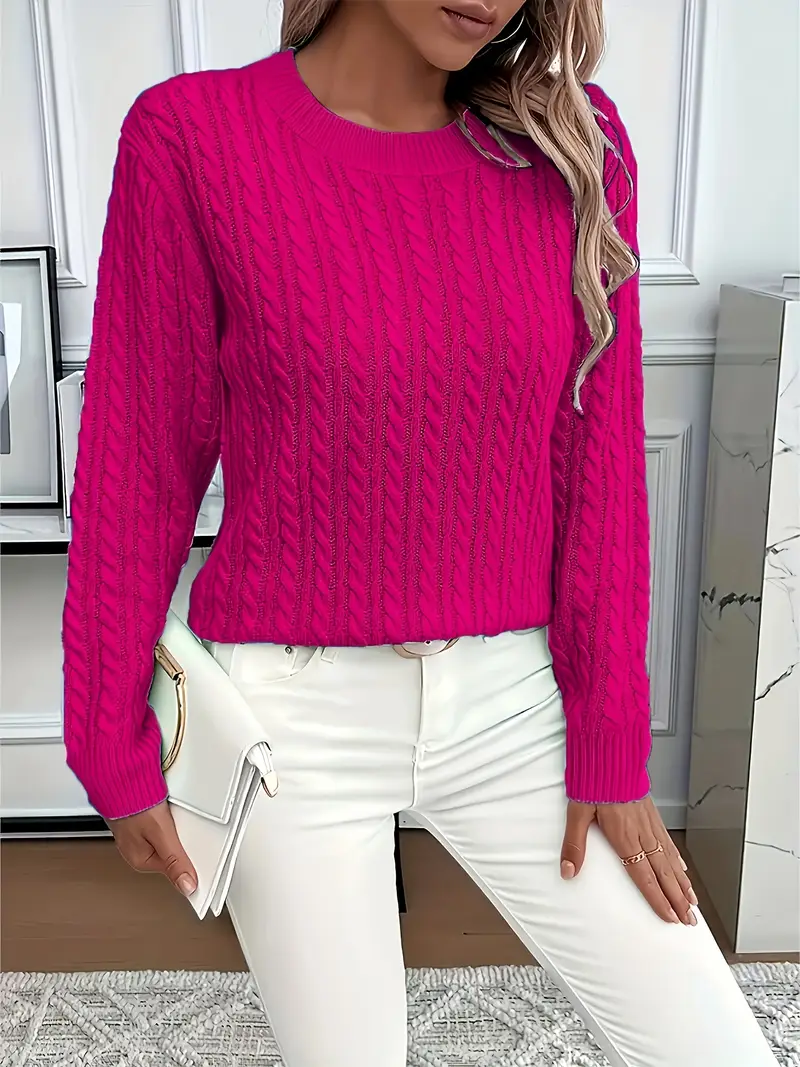 50% OFF Today | Classic Cable Knit Sweater – Loose Fit