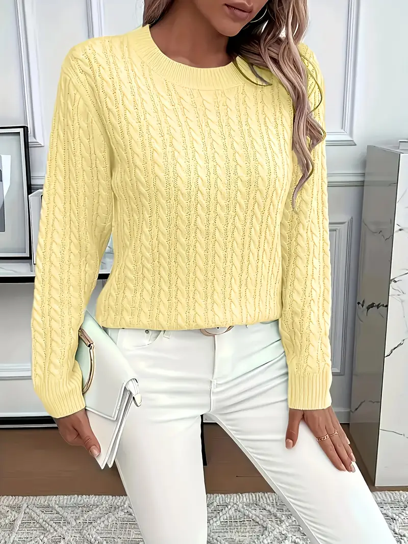 50% OFF Today | Classic Cable Knit Sweater – Loose Fit
