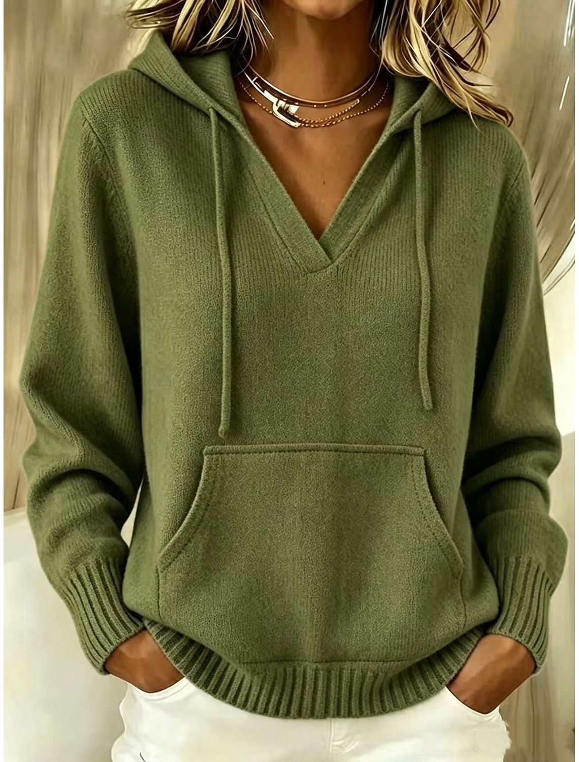 50% OFF Today🔥— Women's Cozy Knit Hooded Pullover