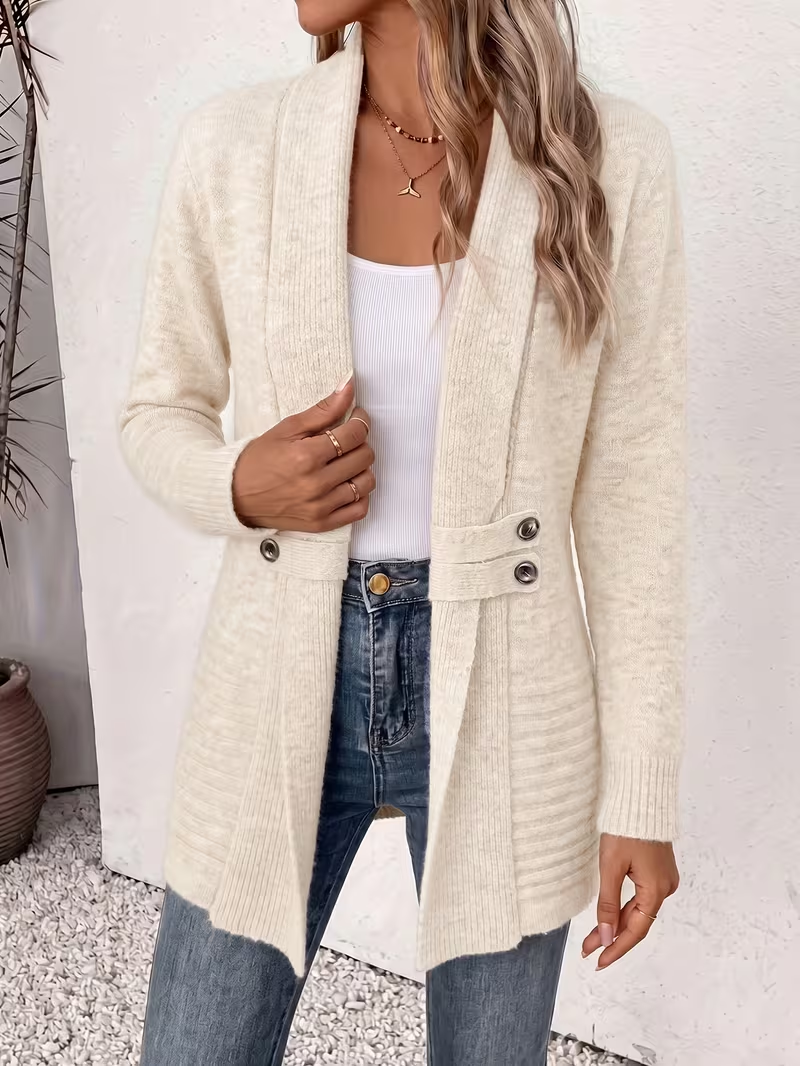 Women's Spring/autumn Casual Double-breasted Decorative Belt Cardigan