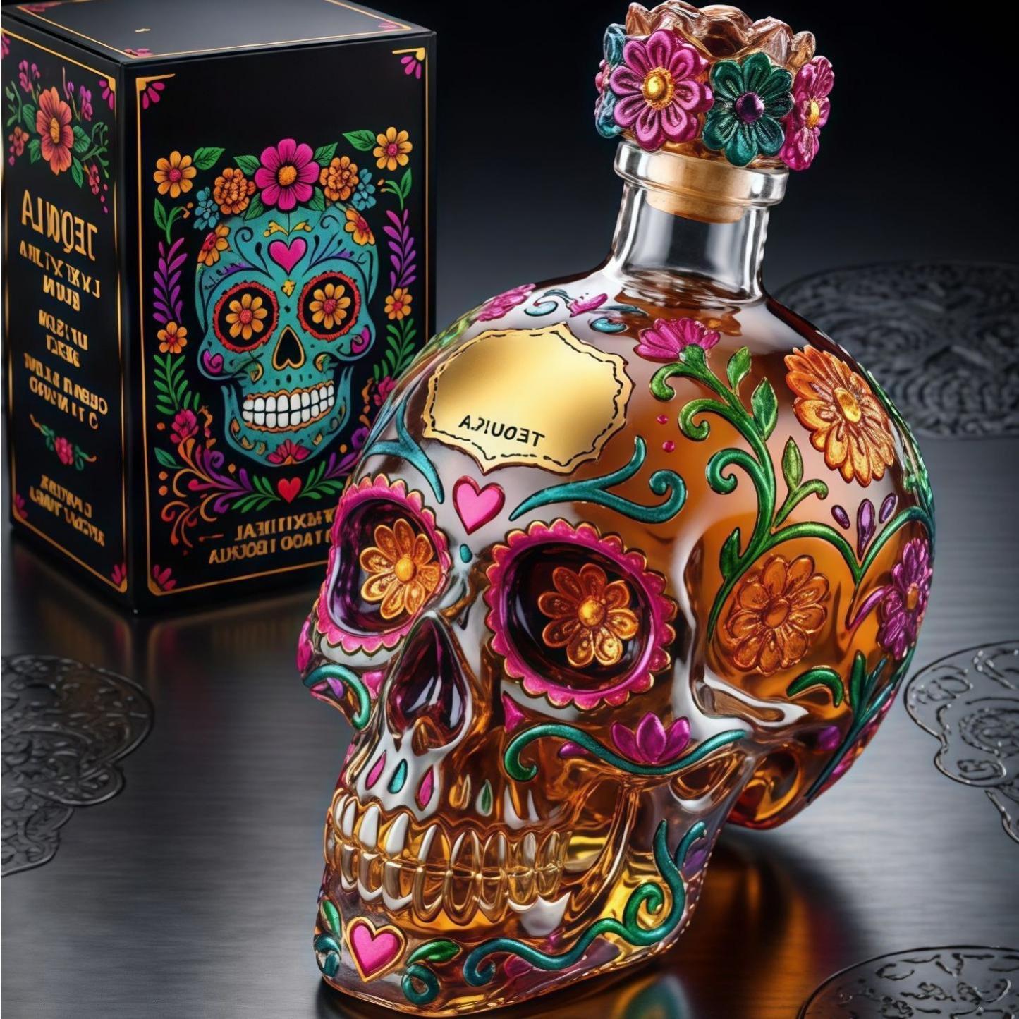 🔥🍷Limited edition Day of the Dead tequila bottle🎁