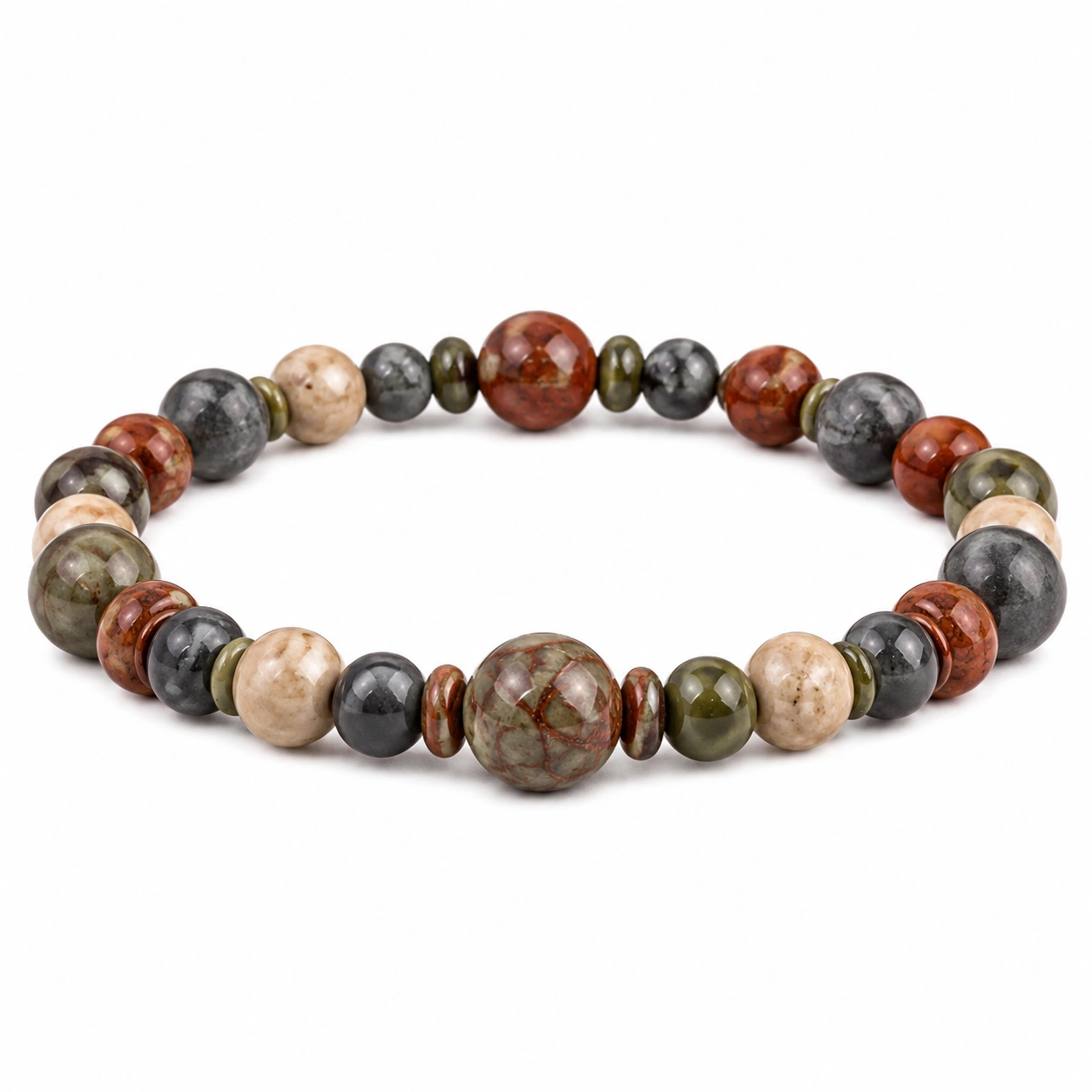 Mehrfarbiges Armband aus Naturstein mit Edelsteinperlen-homverica