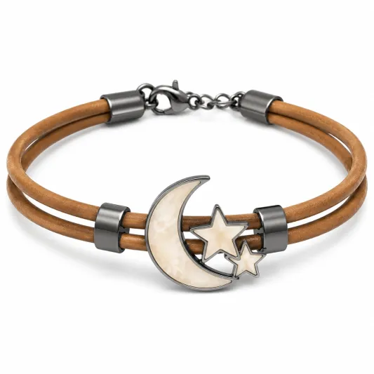 Vintage Armband mit Mond und Sternen in Antikgold-homverica
