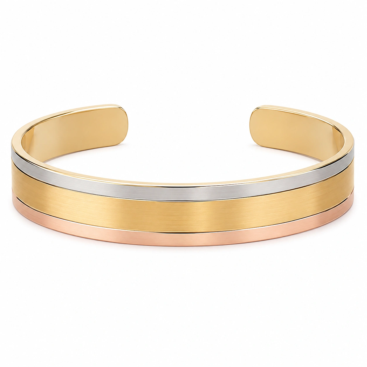 Dreifarbiger Armreif Roségold Silber Gold-homverica