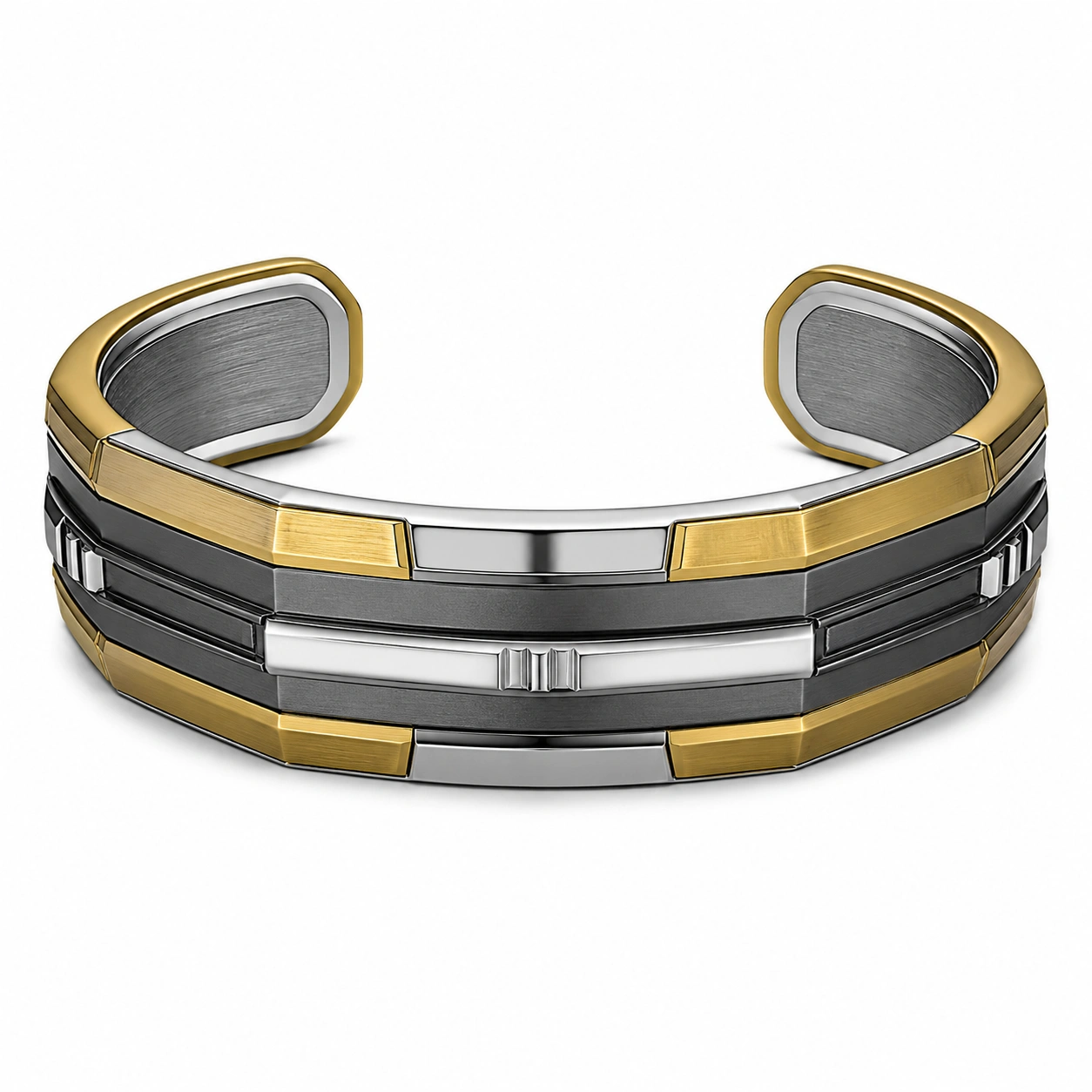 Damen-Armreif im Drei-Farben-Design: Gold, Silber, Roségold-homverica
