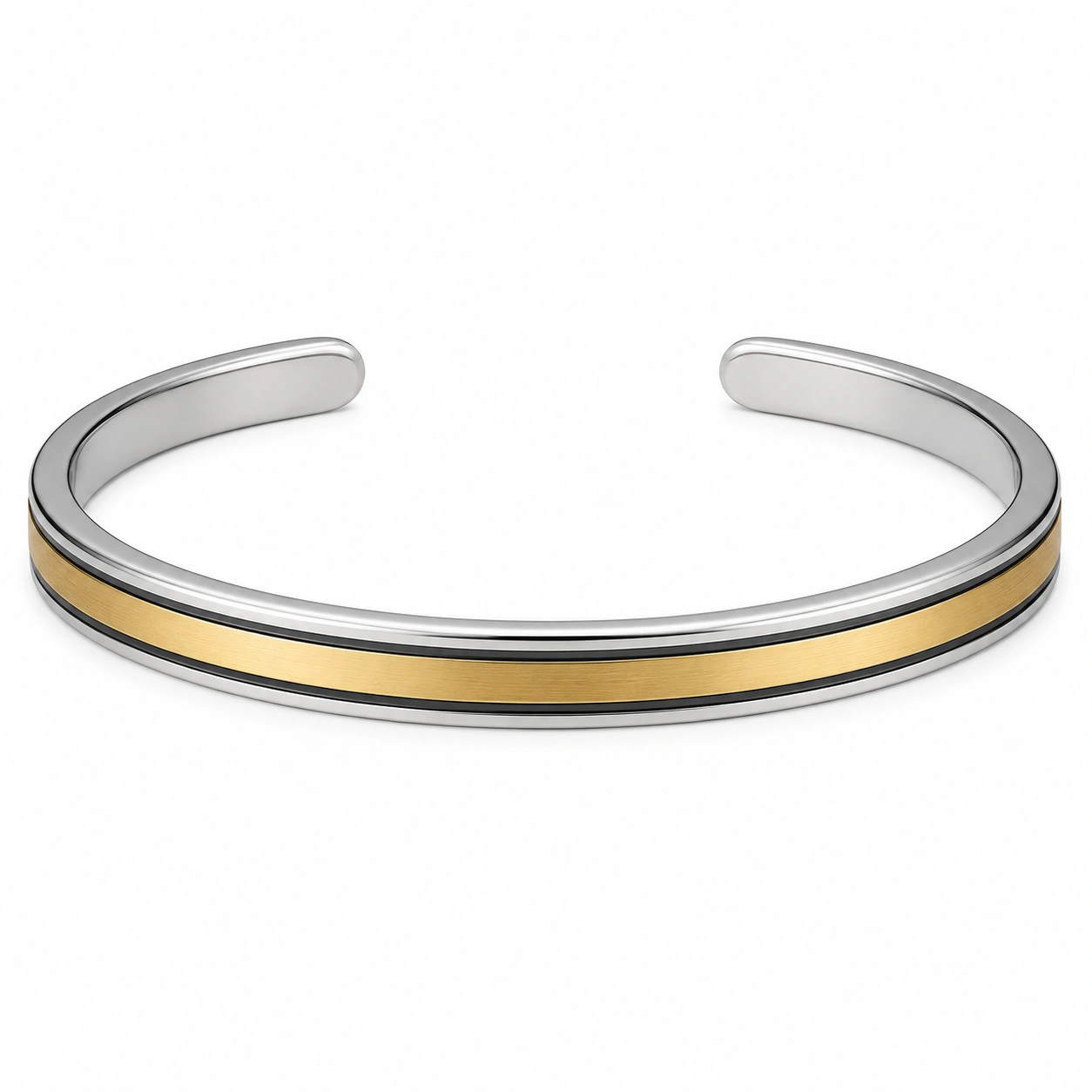 Offener Armreif mit Blumenmuster in Kupfer und Silber-homverica