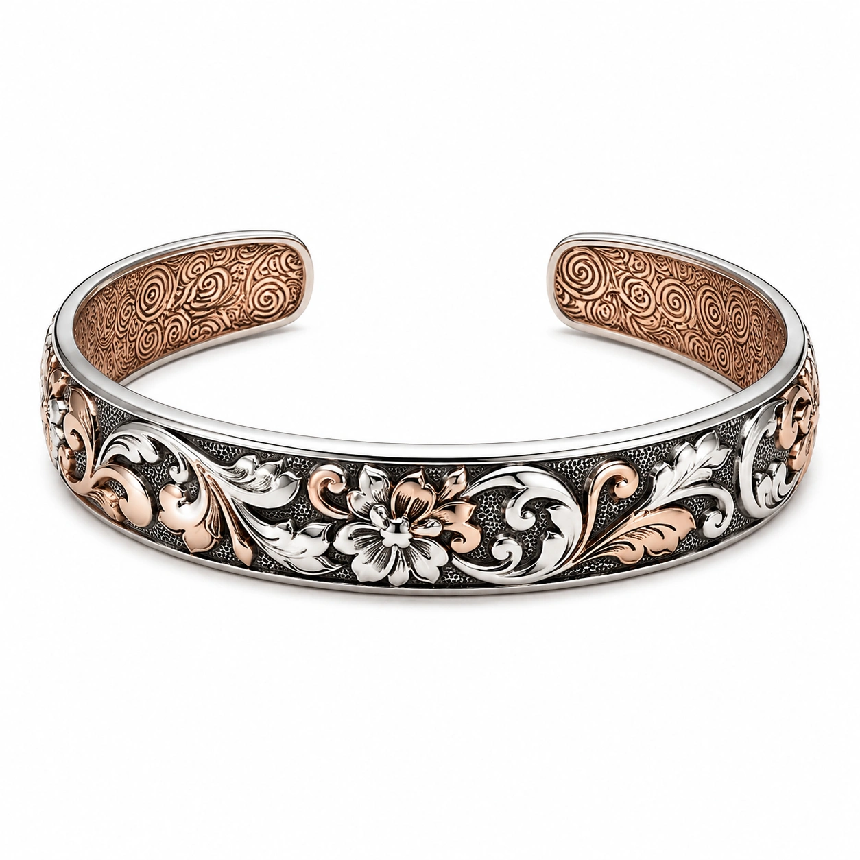 Moderner Armreif Gold/Silber/Schwarz für Eleganz-homverica