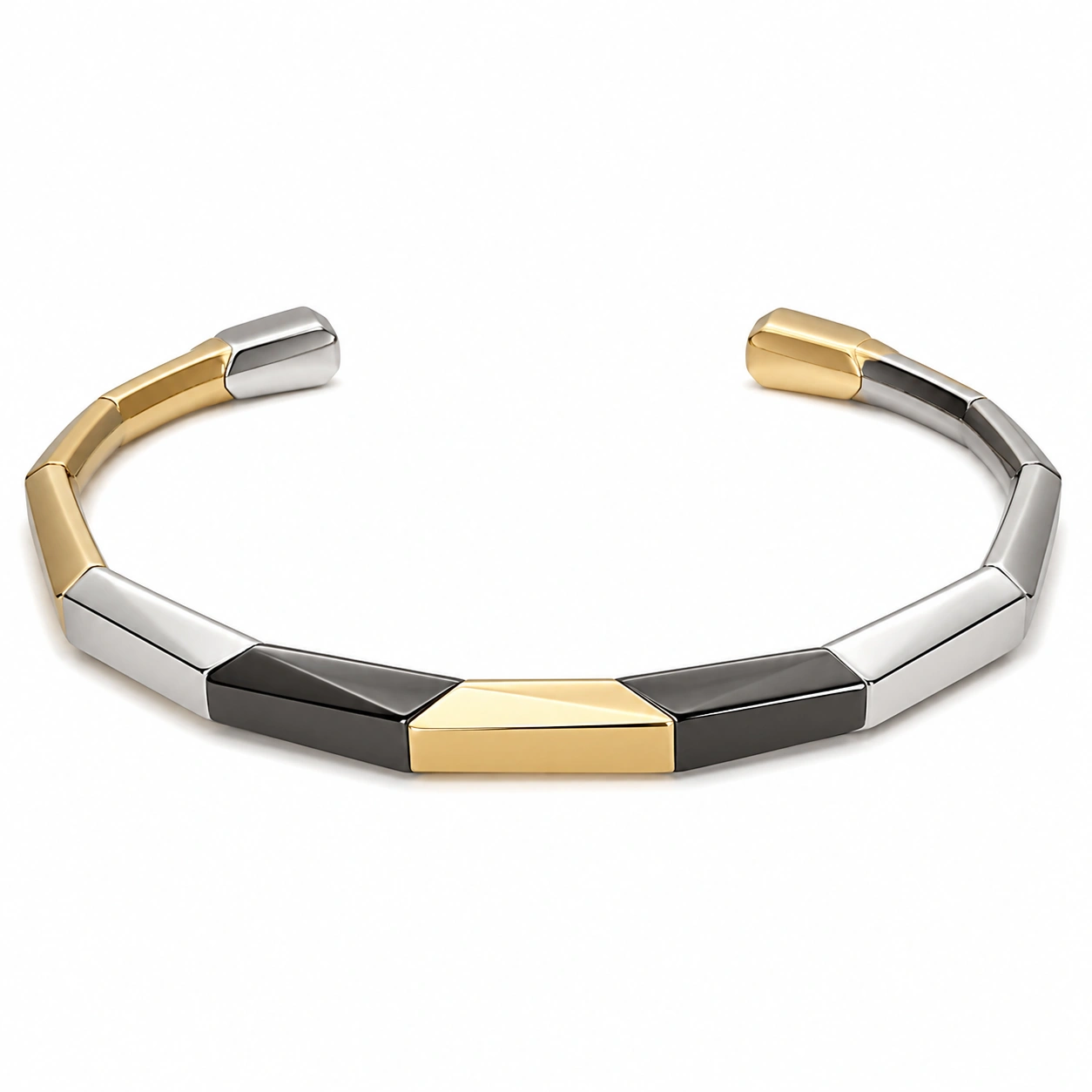 Minimalistischer Armreif Gold Schwarz Silber Edelstahl-homverica