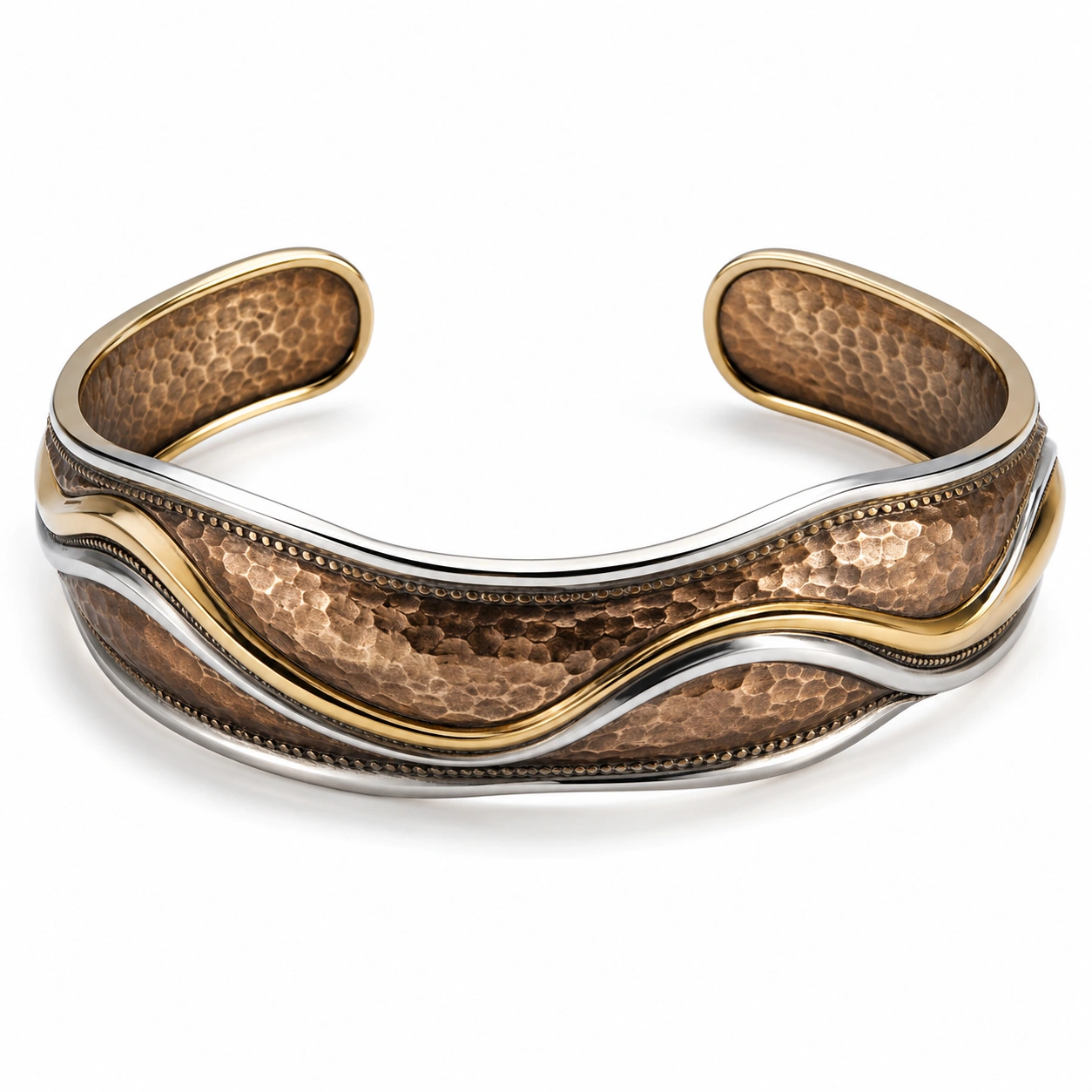 Moderner Armreif Kupfer Silber Zweifarbig-homverica