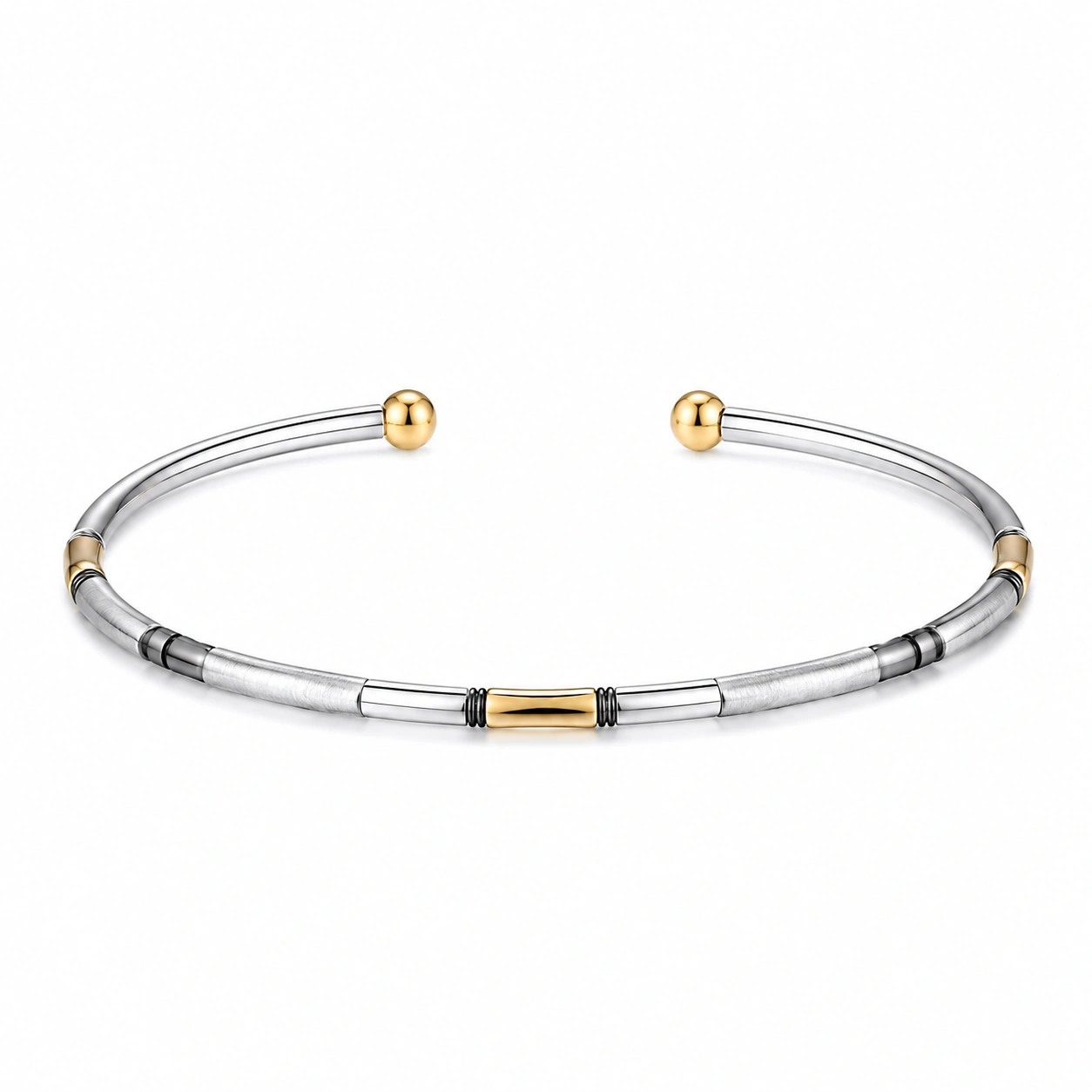 Moderner Armreif Edelstahl Silber Gold Schwarz-homverica