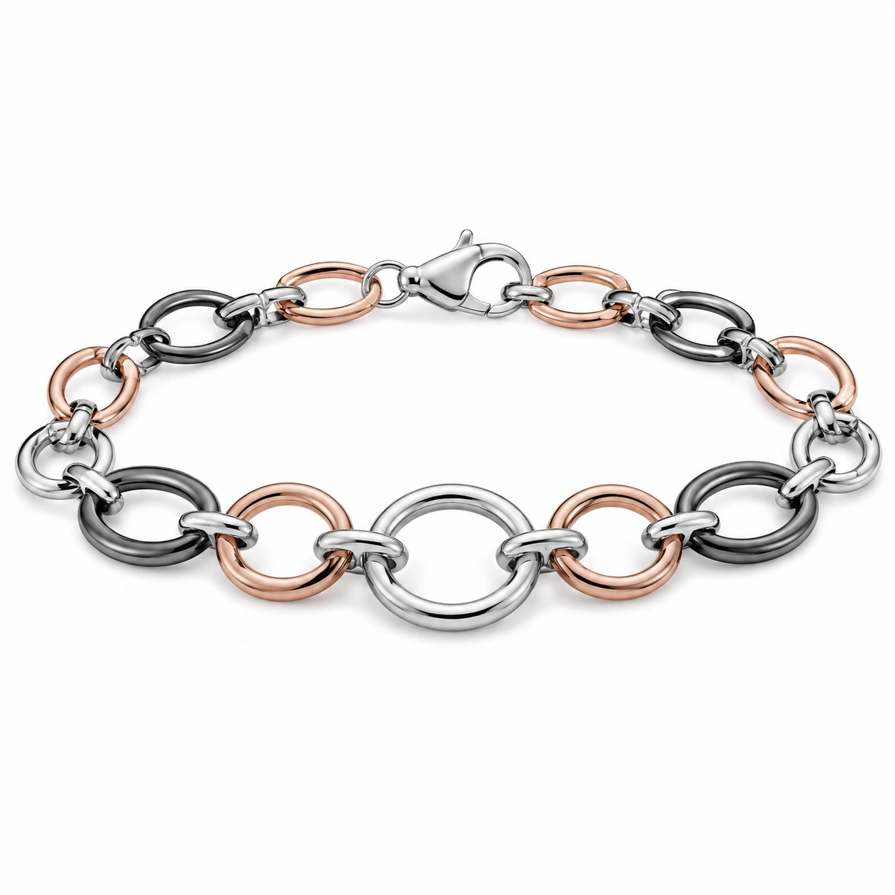 Armband aus Edelstahl in Silber, Gold und Schwarz-homverica
