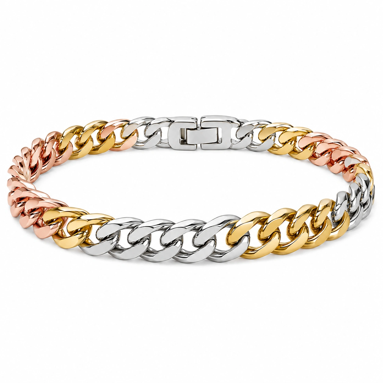 Edelstahl Armband für Damen in Silber, Schwarz und Roségold-homverica