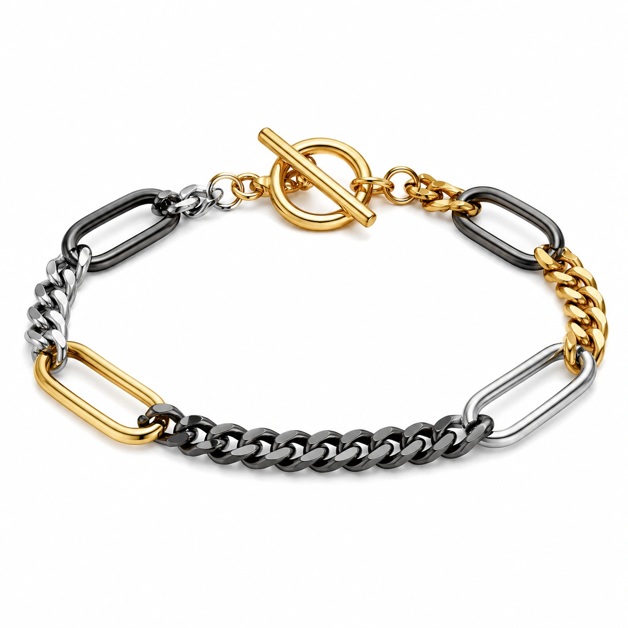 Verstellbares dreifarbiges geflochtenes Armband mit Karabinerverschluss-homverica