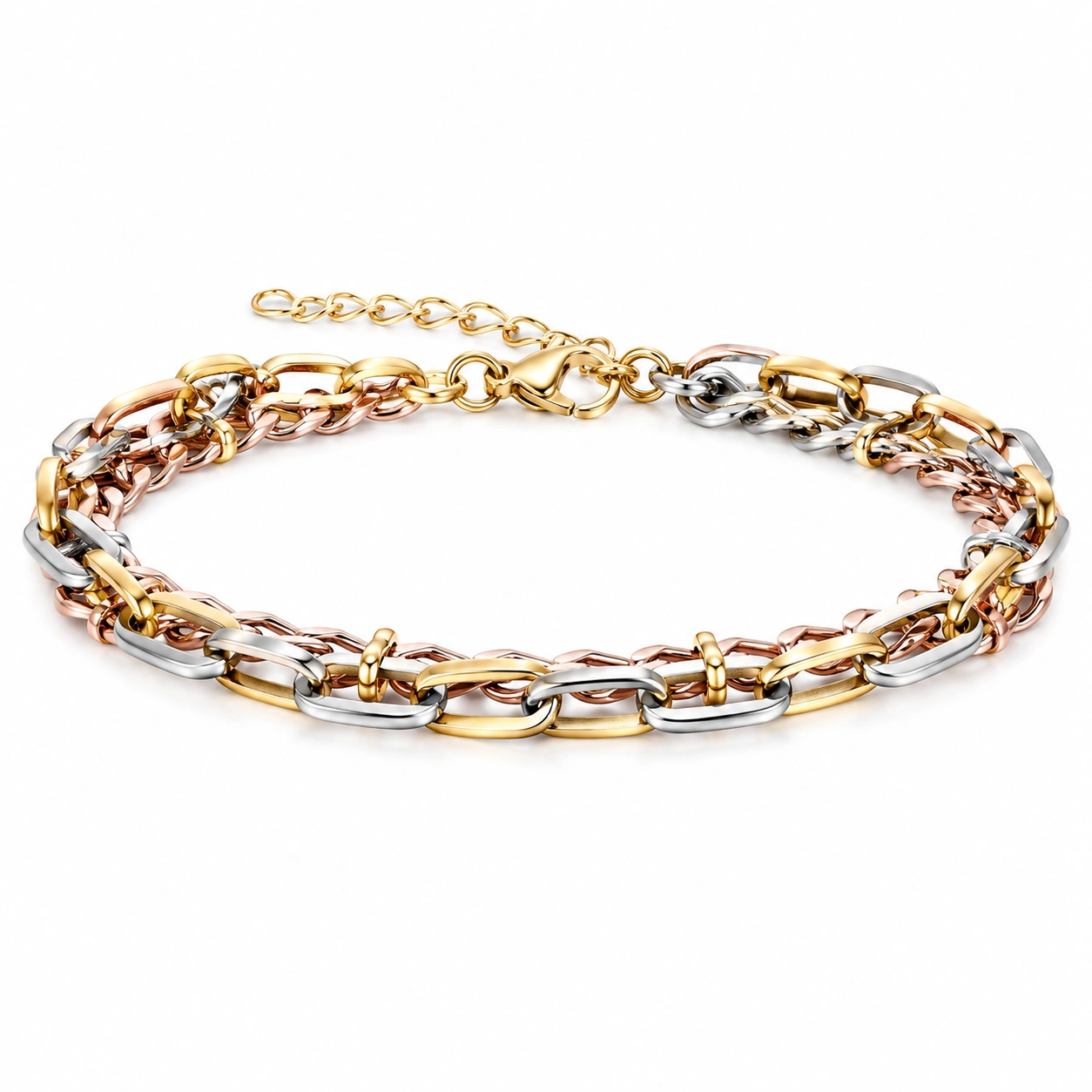 Bicolor Geflochtenes Armband mit Magnetverschluss in Silber/Gold-homverica
