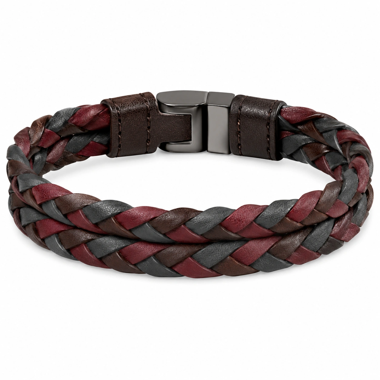 Herrenarmband Schwarz/Braun mit Magnetverschluss-homverica