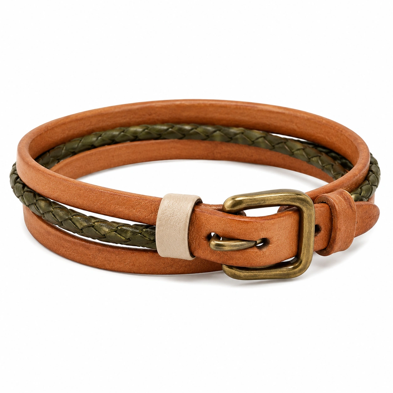 Mehrschichtiges Herrenarmband mit Magnetverschluss Schwarz, Braun, Burgunderrot-homverica
