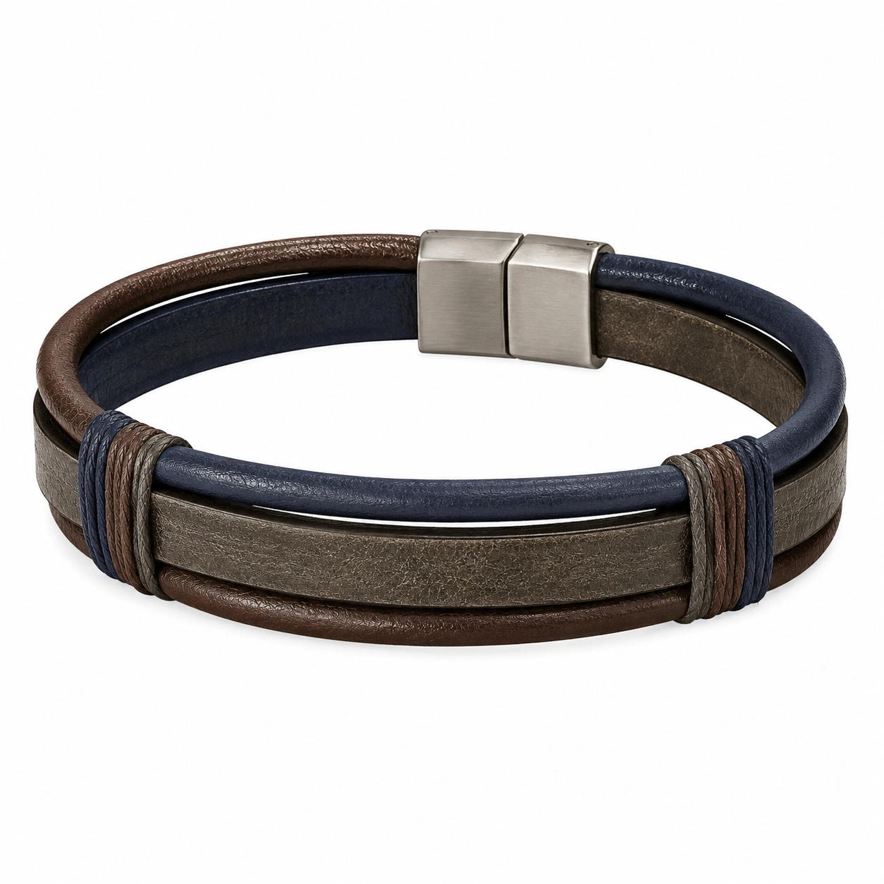 Stilvolles Armband mit Magnetverschluss in Braun, Schwarz und Rot-homverica