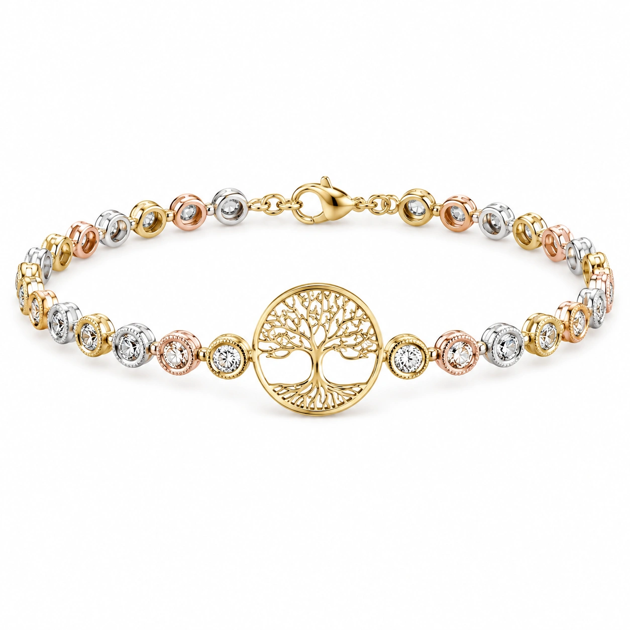 Armband mit Lebensbaum-Motiv, Roségold und Lila-homverica