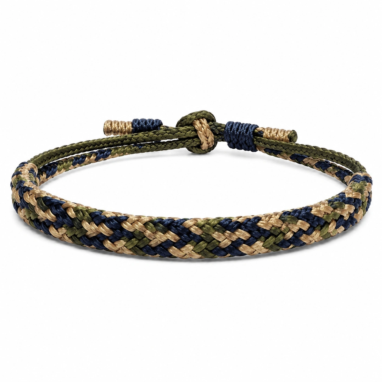 Verstellbares Geflochtenes Armband in Grün/Blau/Schwarz/Beige-homverica