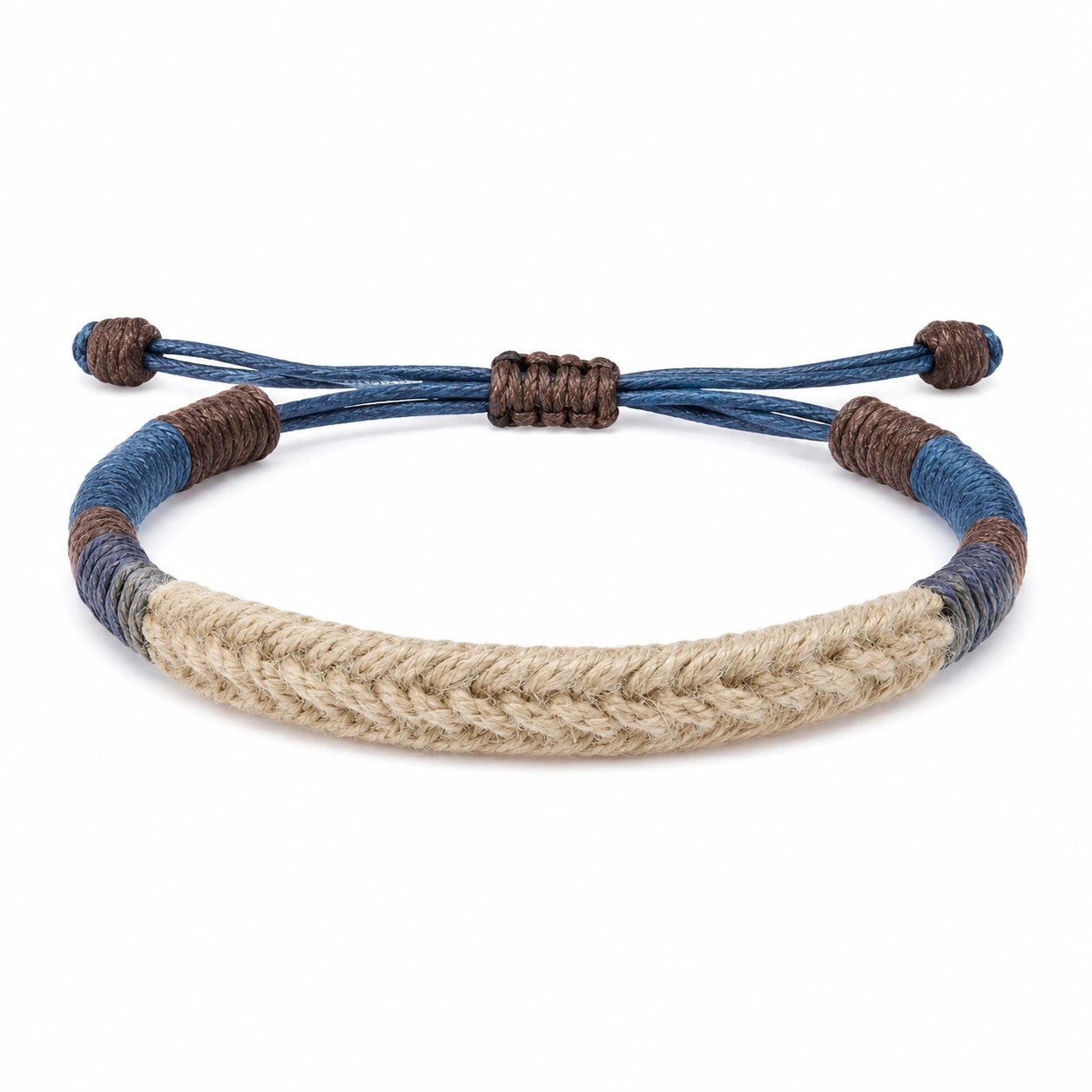 Geflochtenes verstellbares Armband in Violett, Grau und Beige-homverica