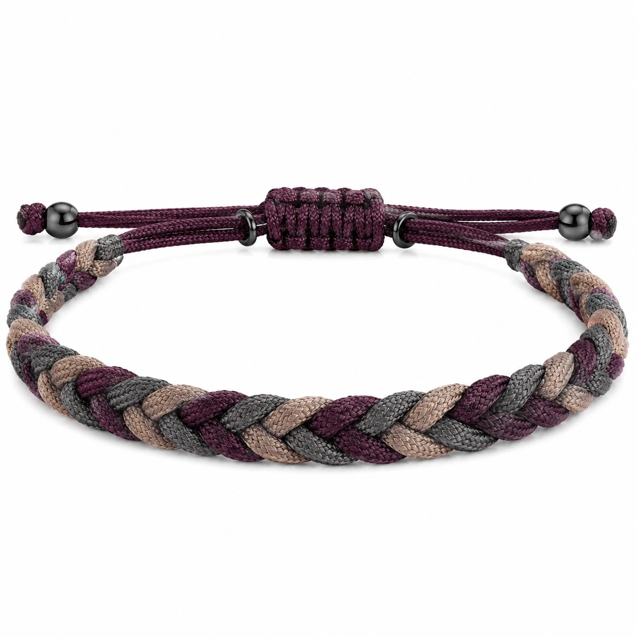 Verstellbares geflochtenes Armband in Blau/Lila/Schwarz-homverica