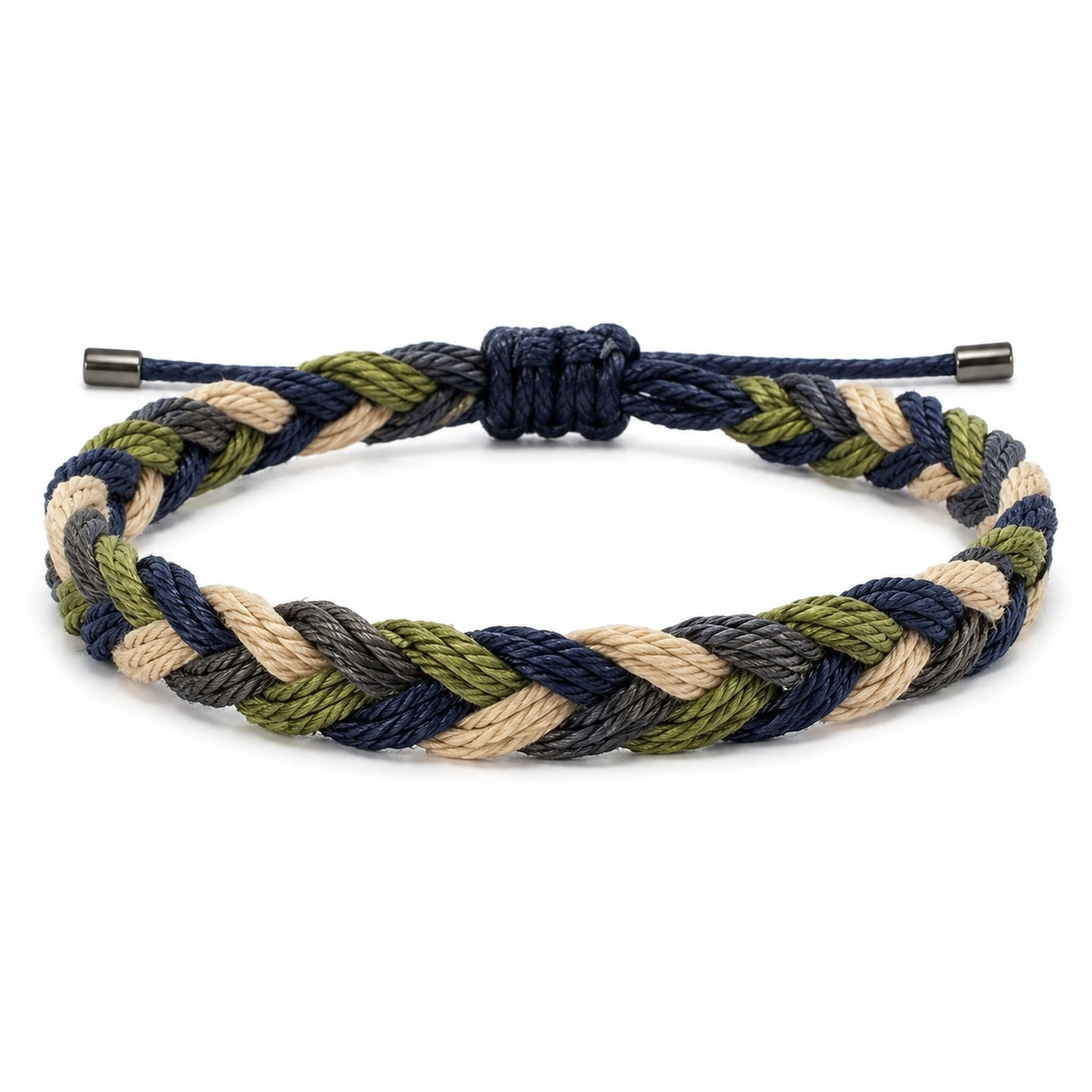 Boho Chic Verstellbares Geflochtenes Armband - Grün/Beige/Braun/Orange-homverica