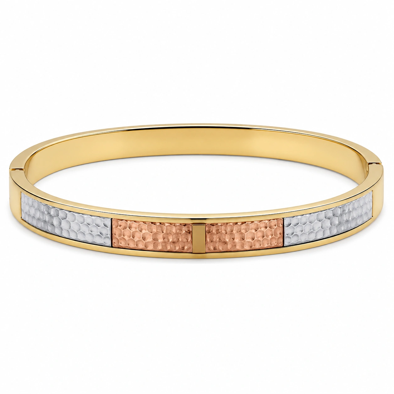 Elegant Damen Armreif Bicolor Gold Silber 18 cm-homverica