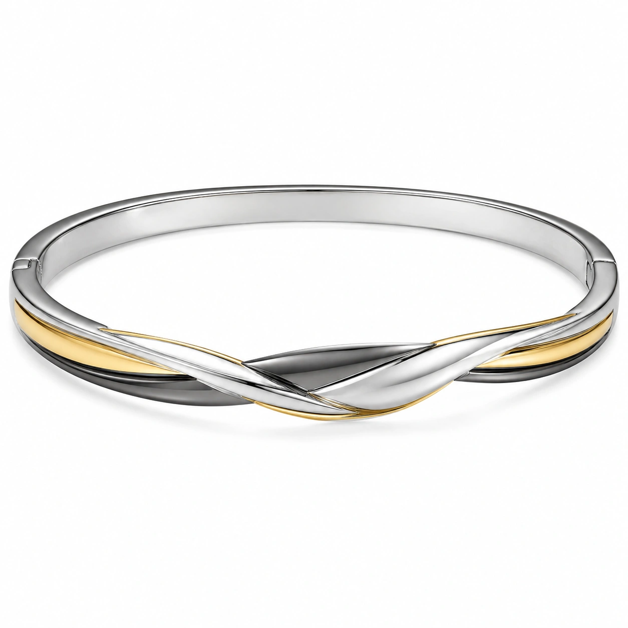 Eleganter Dreifarbiger Edelstahl-Armreif-homverica