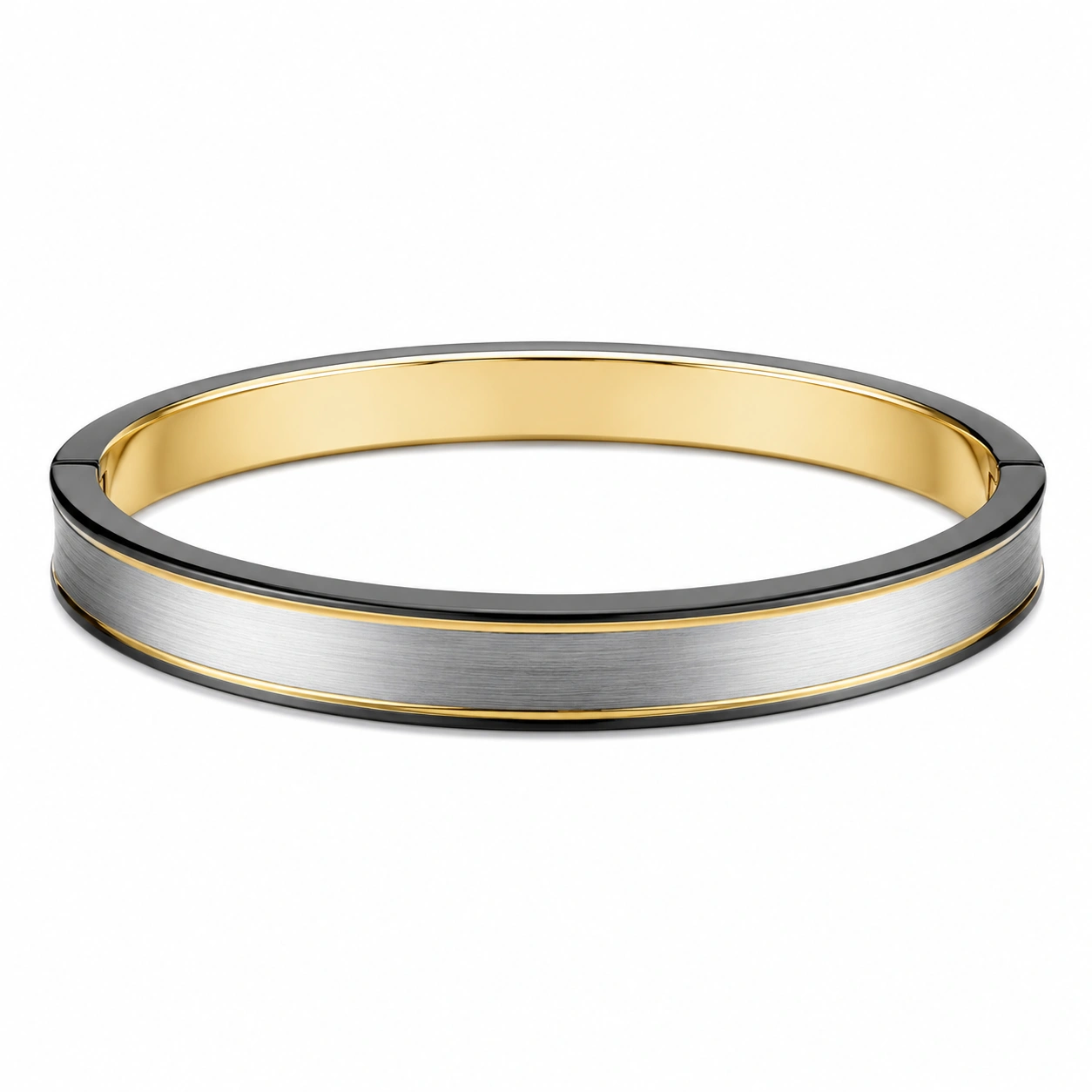 Bicolor Armreif Gold/Roségold/Silber Edelstahl-homverica