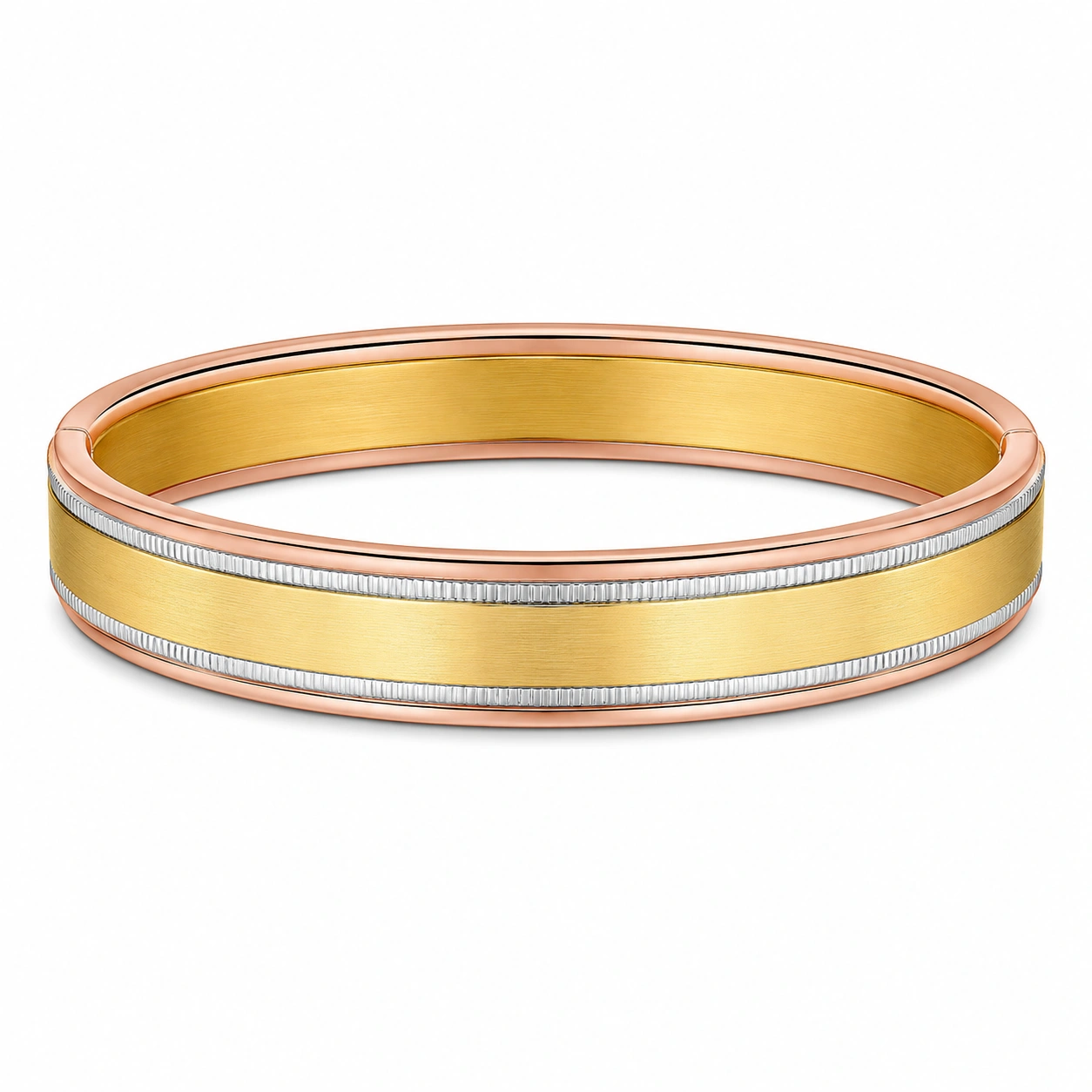 Starres Armband in Gold, Silber und Roségold mit Hammerschlag-homverica