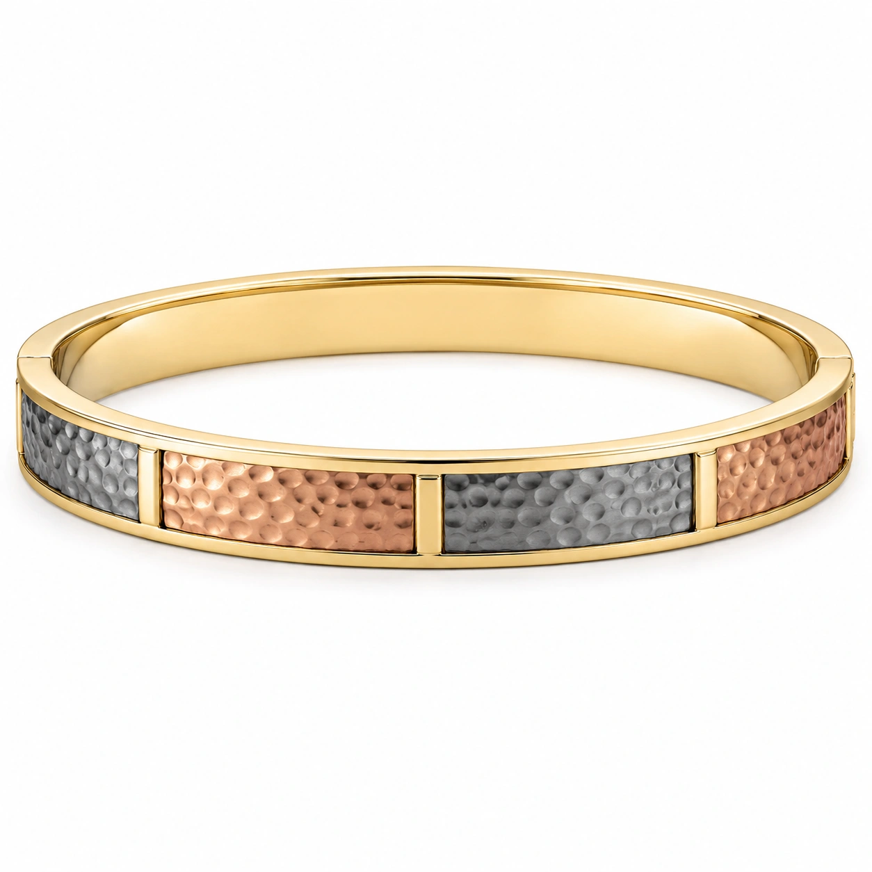 Eleganter Armreif in Gold, Silber und Roségold-homverica