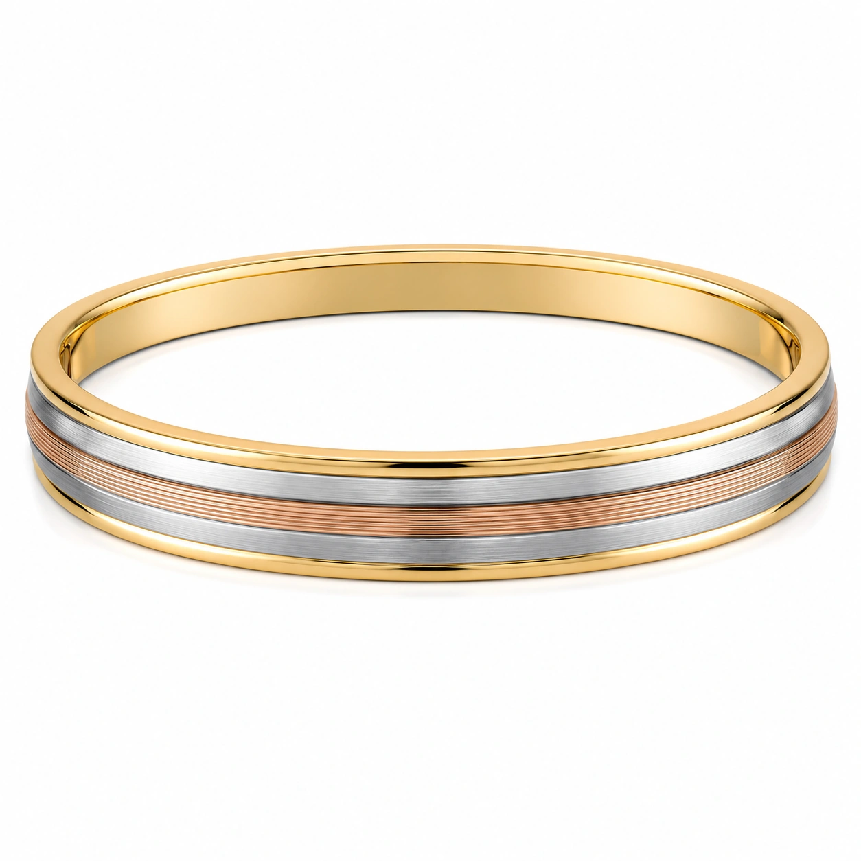Dreifarbiger Armreif Silber/Gold/Schwarz-homverica