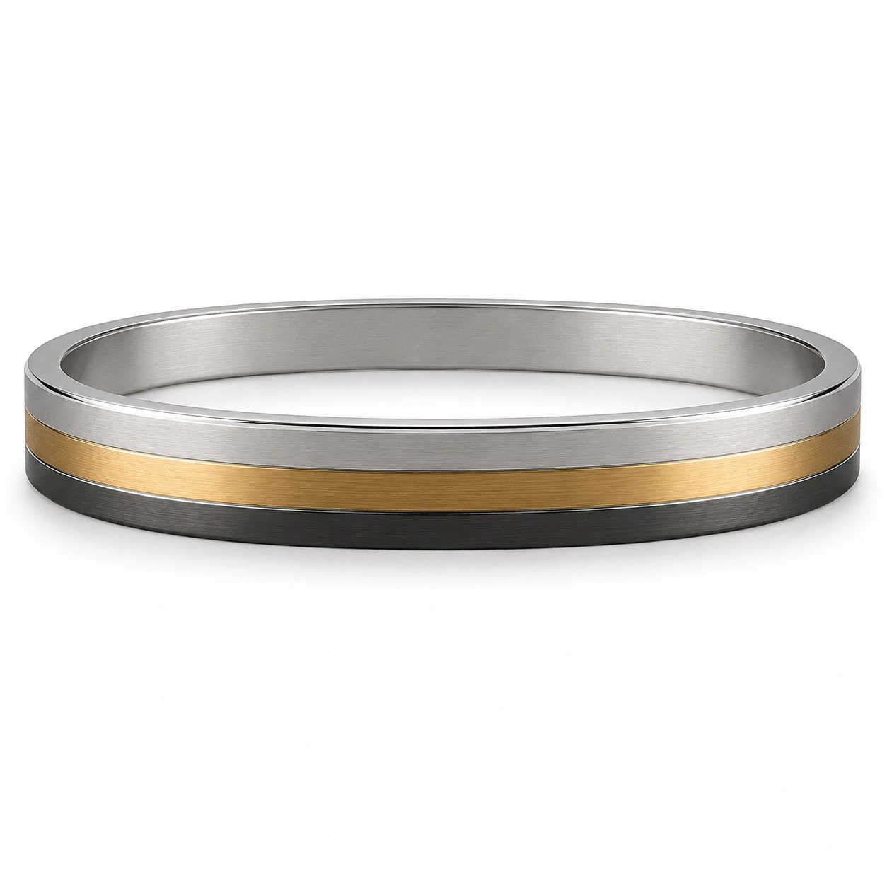 Moderner Armreif Gold Silber Schwarz 20 cm-homverica