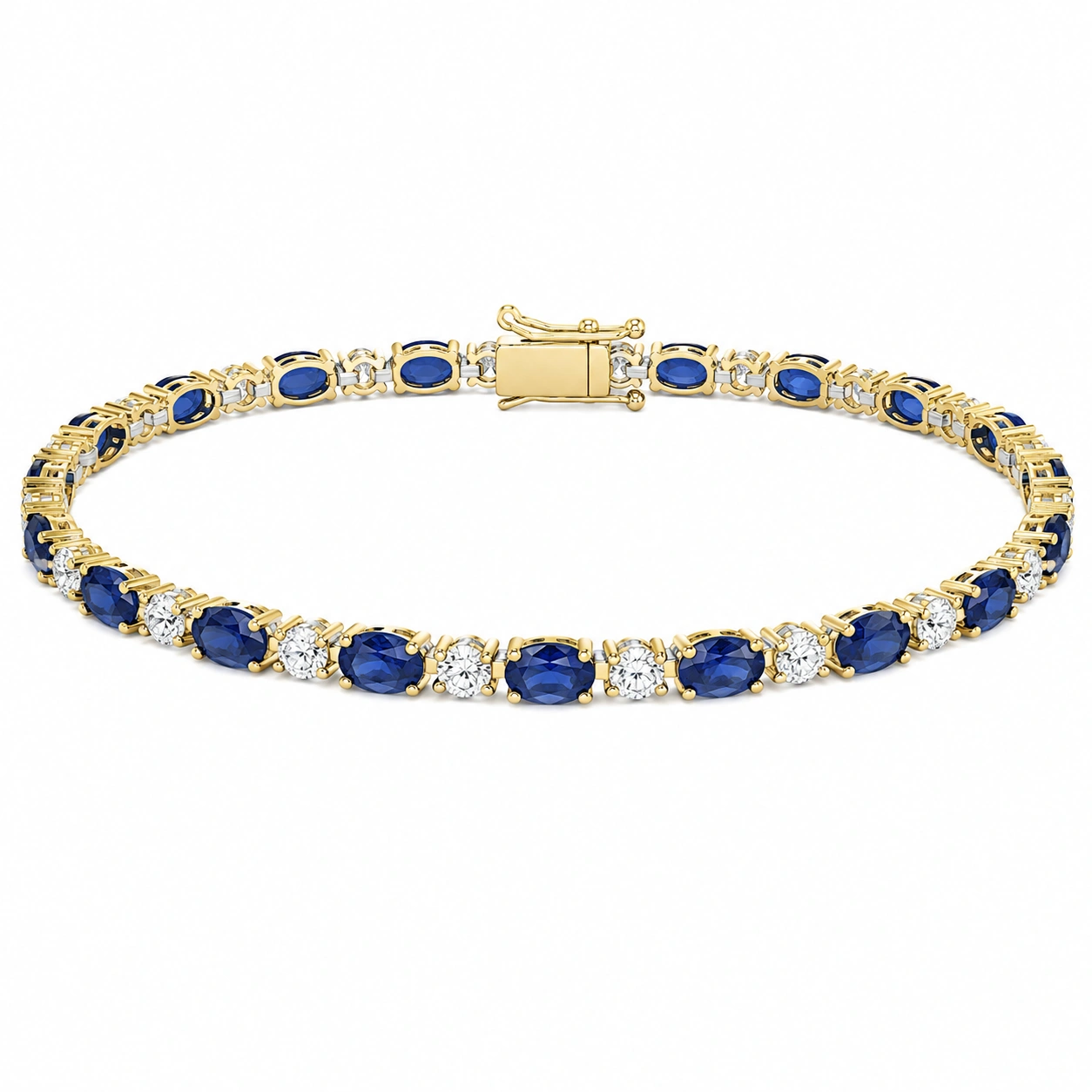 Luxuriöses Tennisarmband mit Kristallen in Roségold und Silber-homverica
