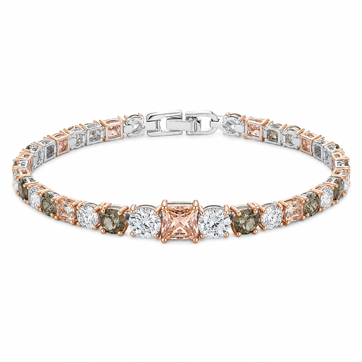 Elegantes Tennisarmband mit glitzernden Steinen, goldfarben-homverica